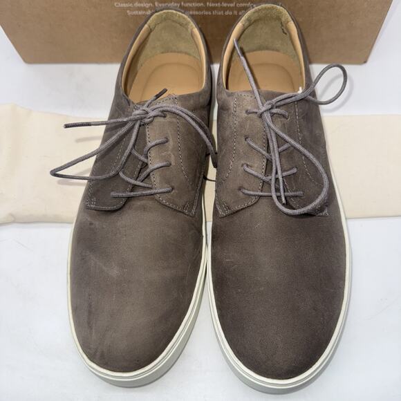 Nisolo Diego Everyday Sneaker Shoes Mens 8 Gray Leather Casual Comfort NEW - Picture 3 of 8